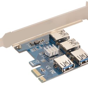 رایزر گرافیک یا همان تبدیل ۱ پورت PCI-E 1X به ۴ پورت PCI-E 16X برای اتصال ۴ کارت گرافیک بر روی یک مادربورد استفاده میگردد. رایزر گرافیک توسط پورت PCI-E بر روی اسلت ۱X مادربورد قرار گرفته و ۴ خروجی اسلت PCI-E ۱۶X را میدهد.منبع تغذیه تبدیل ۱به۴ رایزر گرافیک کابل USB 3.0 میباشد. هدف از استفاده از رایزر گرافیک کاهش دمای کارت گرافیک میباشد که بوسیله تبدیل ۱ پورت PCI-E 1X به ۴ پورت PCI-E 16X میتوان ۴ گرافیک ۱۶X را متصل نمود.