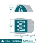 چادر 3 نفره QUECHUA مدل 3 MH100 Fresh & Black