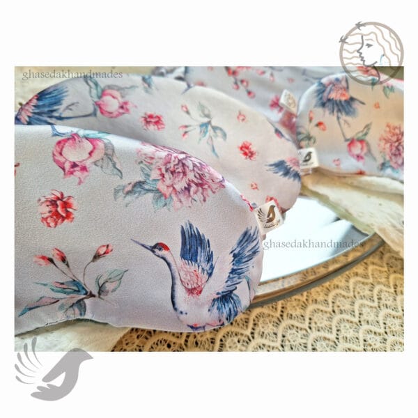 چشمبند خواب ساتن ابریشم طرح پرنده خوشبختی