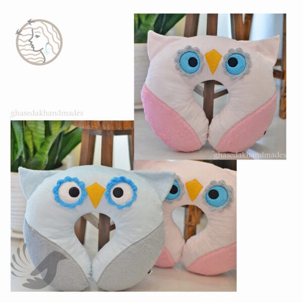 بالشت دورگردنی فانتزی طرح جغد دانا