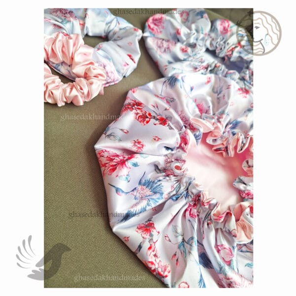 کلاه خواب ساتن ابریشم دو رو پرنده خوشبختی