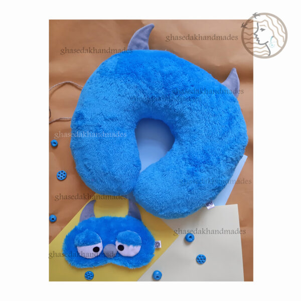 ست 2 عددی چشمبند و بالشت دورگردنی پشمک میرزا