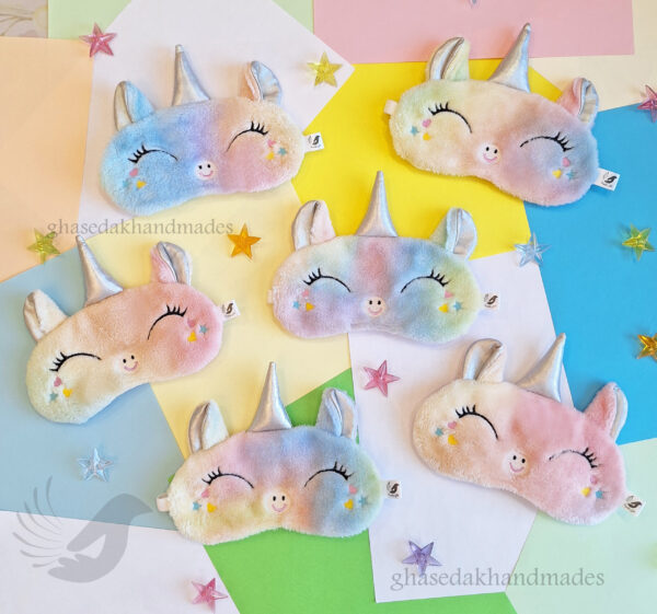 چشمبند فانتزی خواب طرح تکشاخ رویایی(آبرنگی)