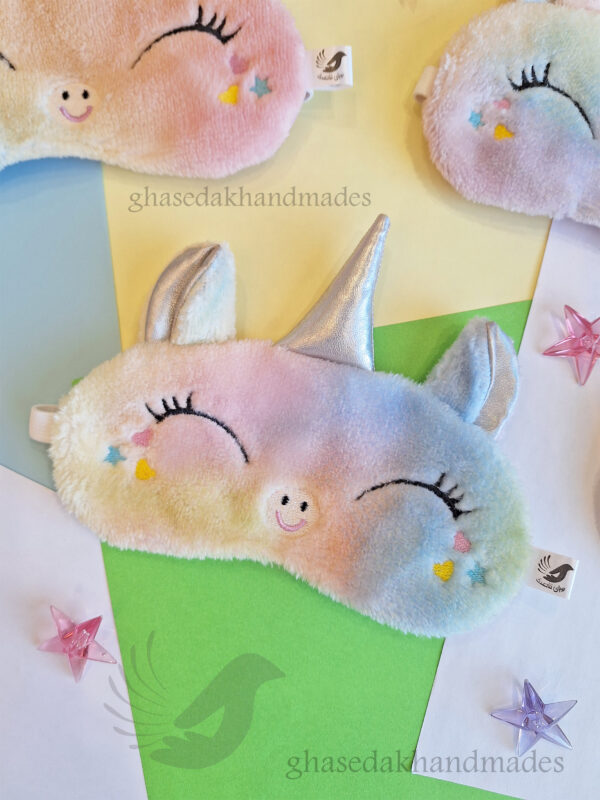 چشمبند فانتزی خواب طرح تکشاخ رویایی(آبرنگی)