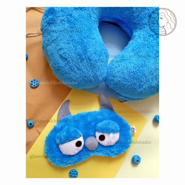 ست 2 عددی چشمبند و بالشت دورگردنی پشمک میرزا