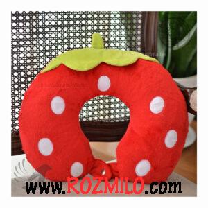 بالشت دور گردنی فانتزی طرح توت فرنگی