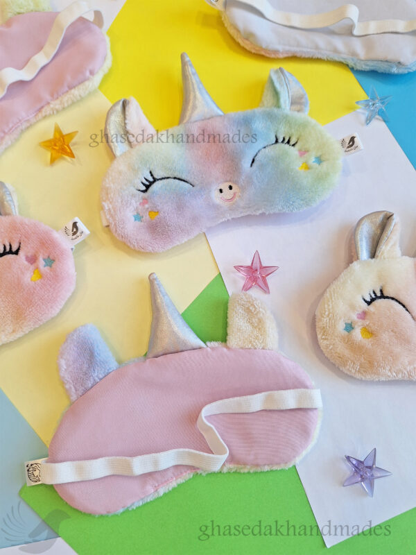 چشمبند فانتزی خواب طرح تکشاخ رویایی(آبرنگی)