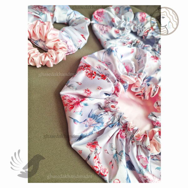 کلاه خواب ساتن ابریشم دو رو پرنده خوشبختی