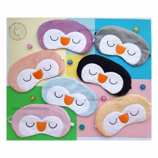 چشم بند خواب طرح پنگوئن های رنگین کمانی