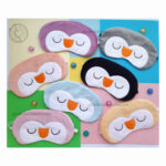 چشم بند خواب طرح پنگوئن های رنگین کمانی