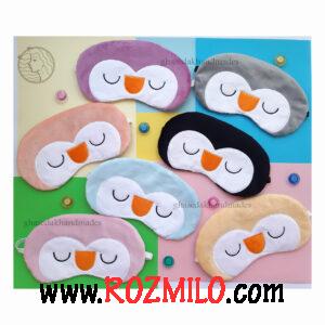 چشم بند خواب طرح پنگوئن های رنگین کمانی