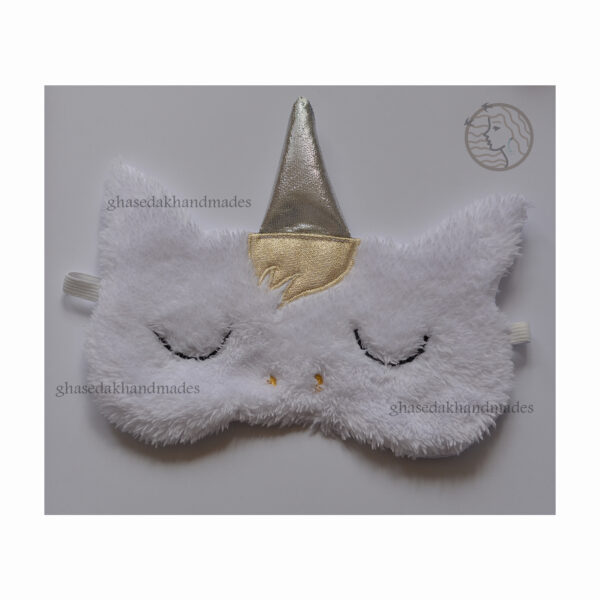 چشم بند فانتزی خواب طرح تکشاخ کاکل طلا