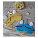 چشم بند فانتزی خواب طرح تکشاخ آبرنگی مخمل